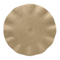 Lugar Americano 38cm De Polipropileno Babado Dourado 